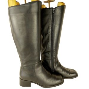 COLLÈGE black long leather winter Made in Canada Size 6B